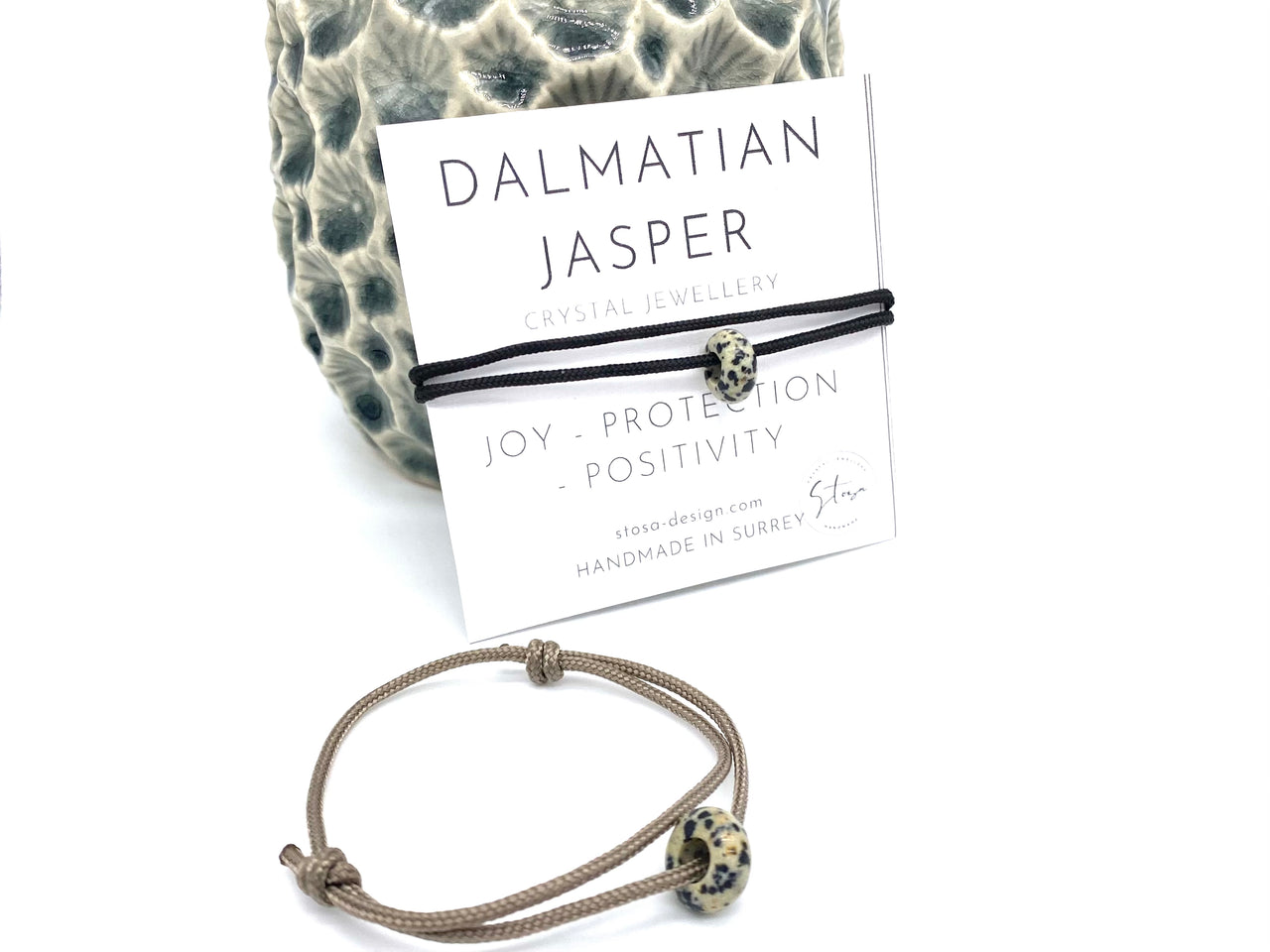 Dalmatian Jasper Crystal Sailing Rope Bracelet