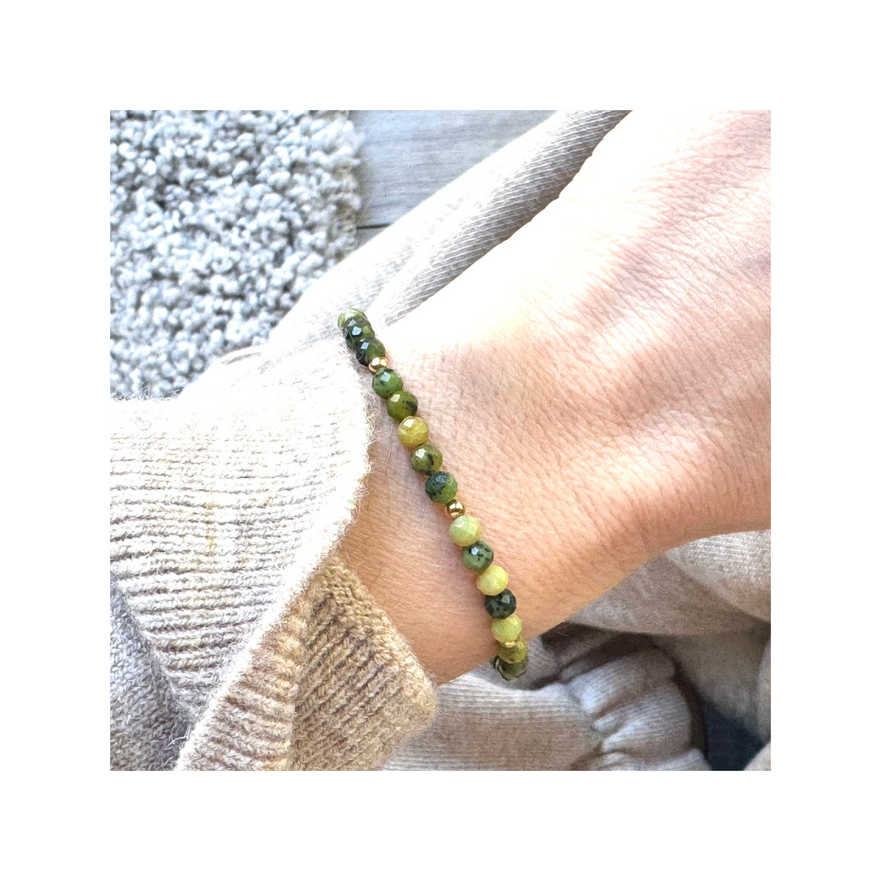 Serpentine Dainty Gemstone Bracelet