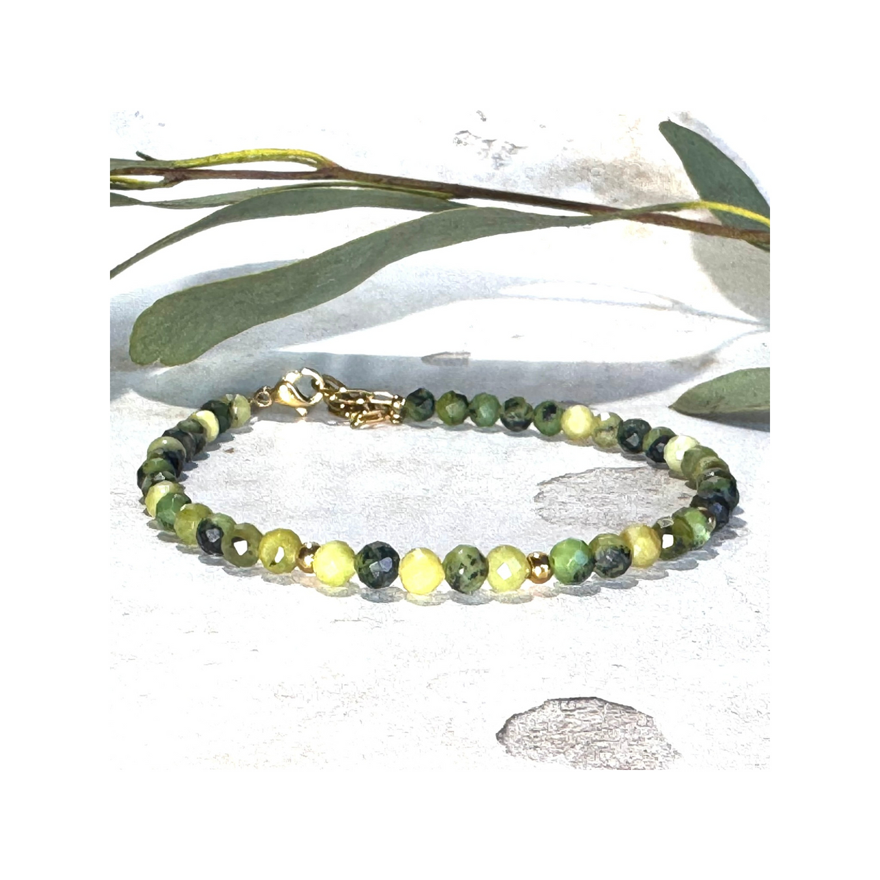 Serpentine Dainty Gemstone Bracelet