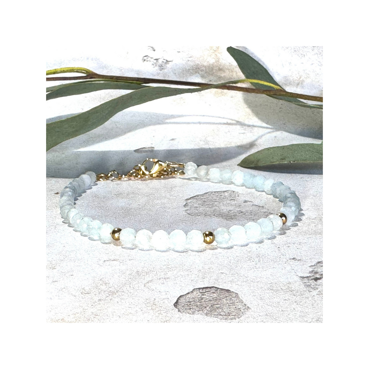 Aquamarine Dainty Gemstone Bracelet