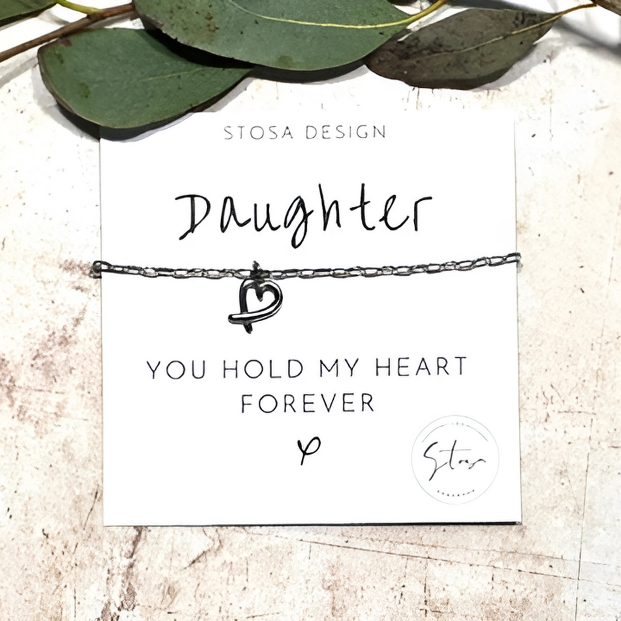 Daughter Gift Bracelet - Heart Charm Bracelet in Gold or Silver - Anti Tarnish and Waterproof Jewellery Handmade by Stosa Design
