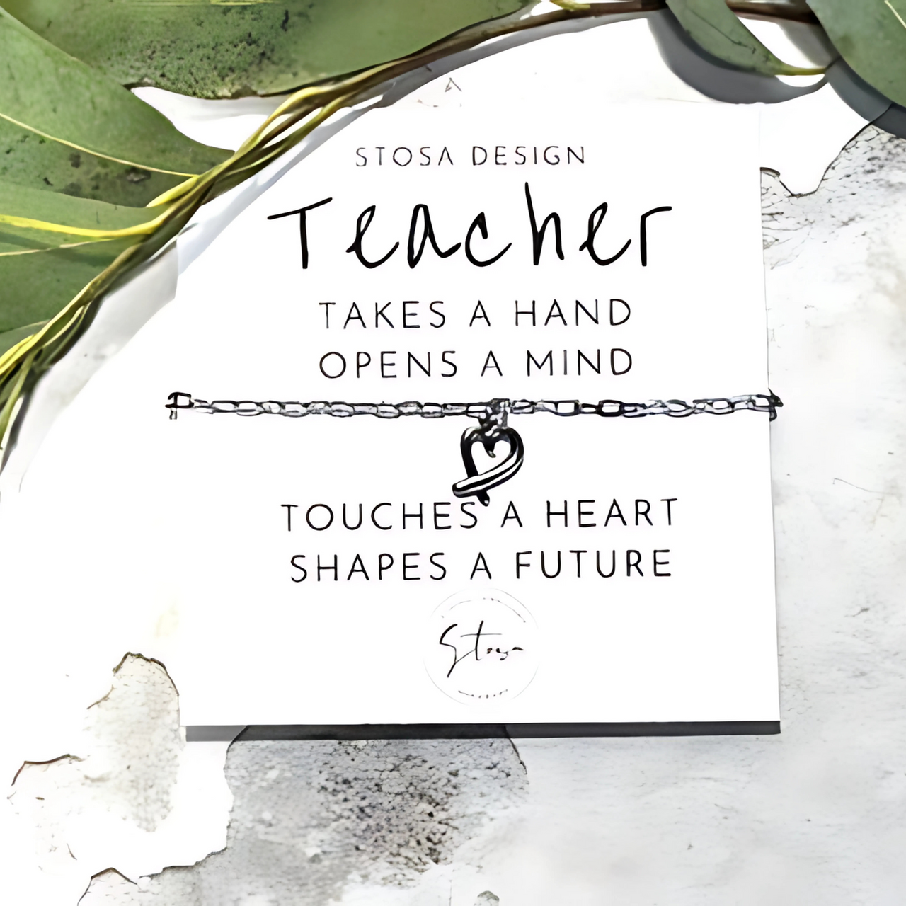 Teacher Heart Bracelet in Silver or Gold