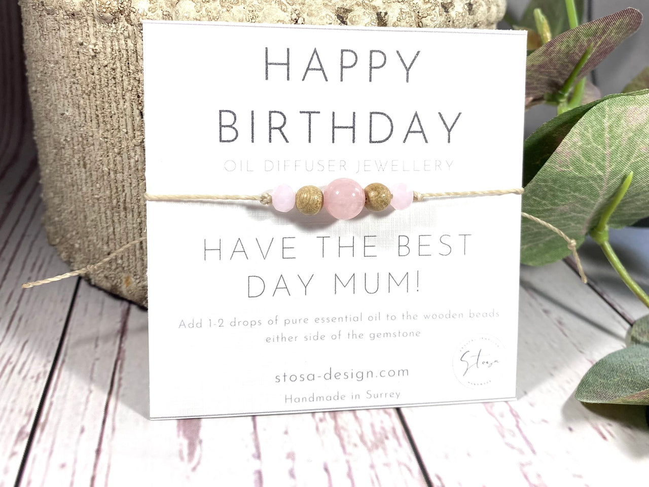 Mum Birthday Card - Crystal Gift Bracelet