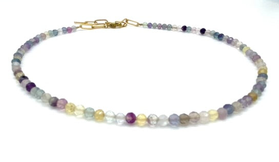 Fluorite Dainty Beaded Necklace