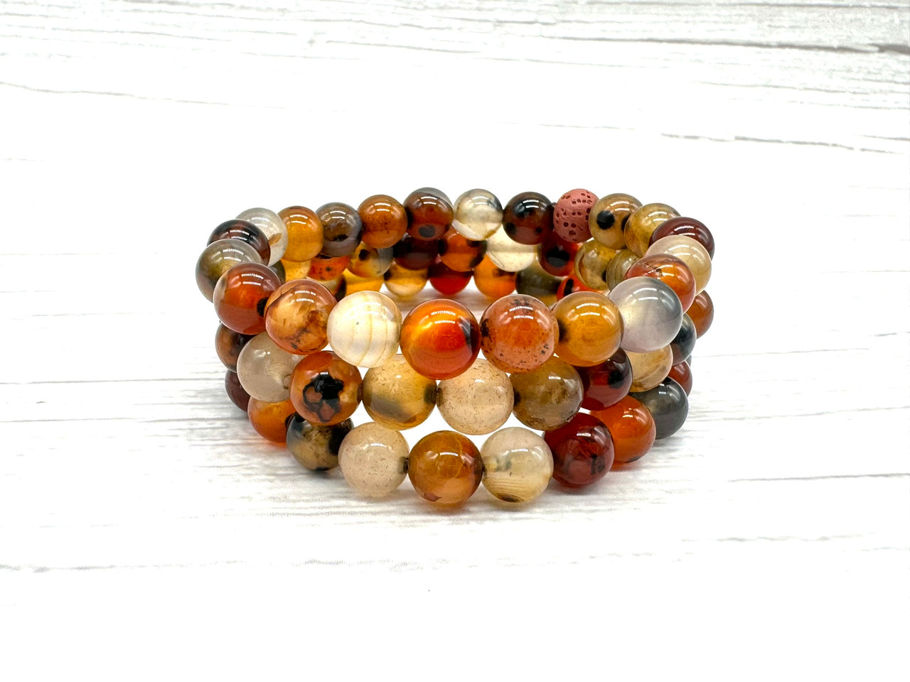 Flame Orange Agate Crystal Bracelet