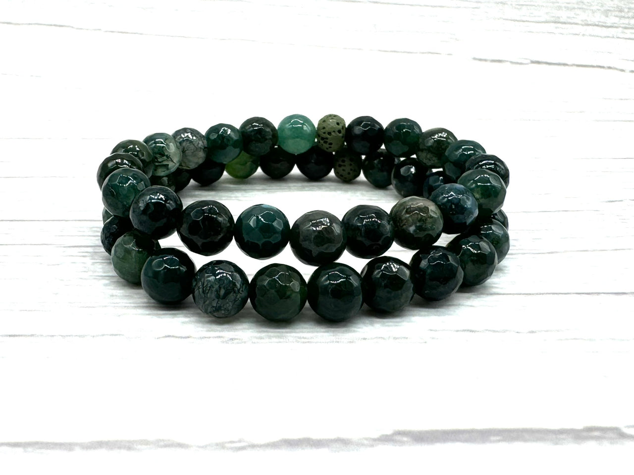 Moss Agate Crystal Diffuser Bracelet