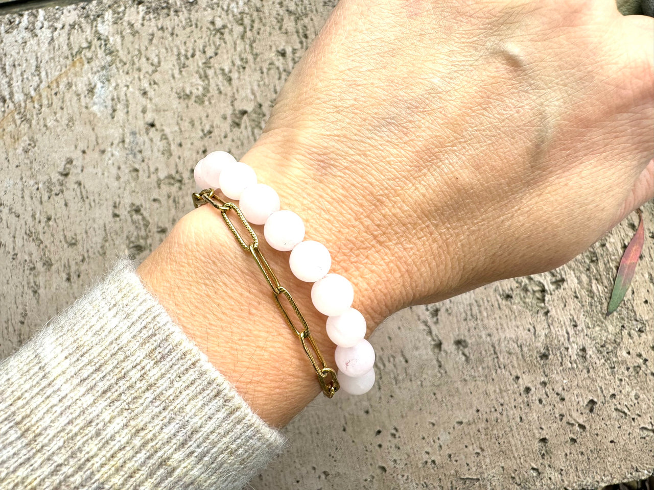 Rose Quartz Crystal Diffuser Bracelet