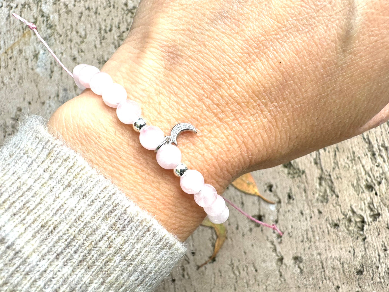 Rose Quartz Moon Bracelet