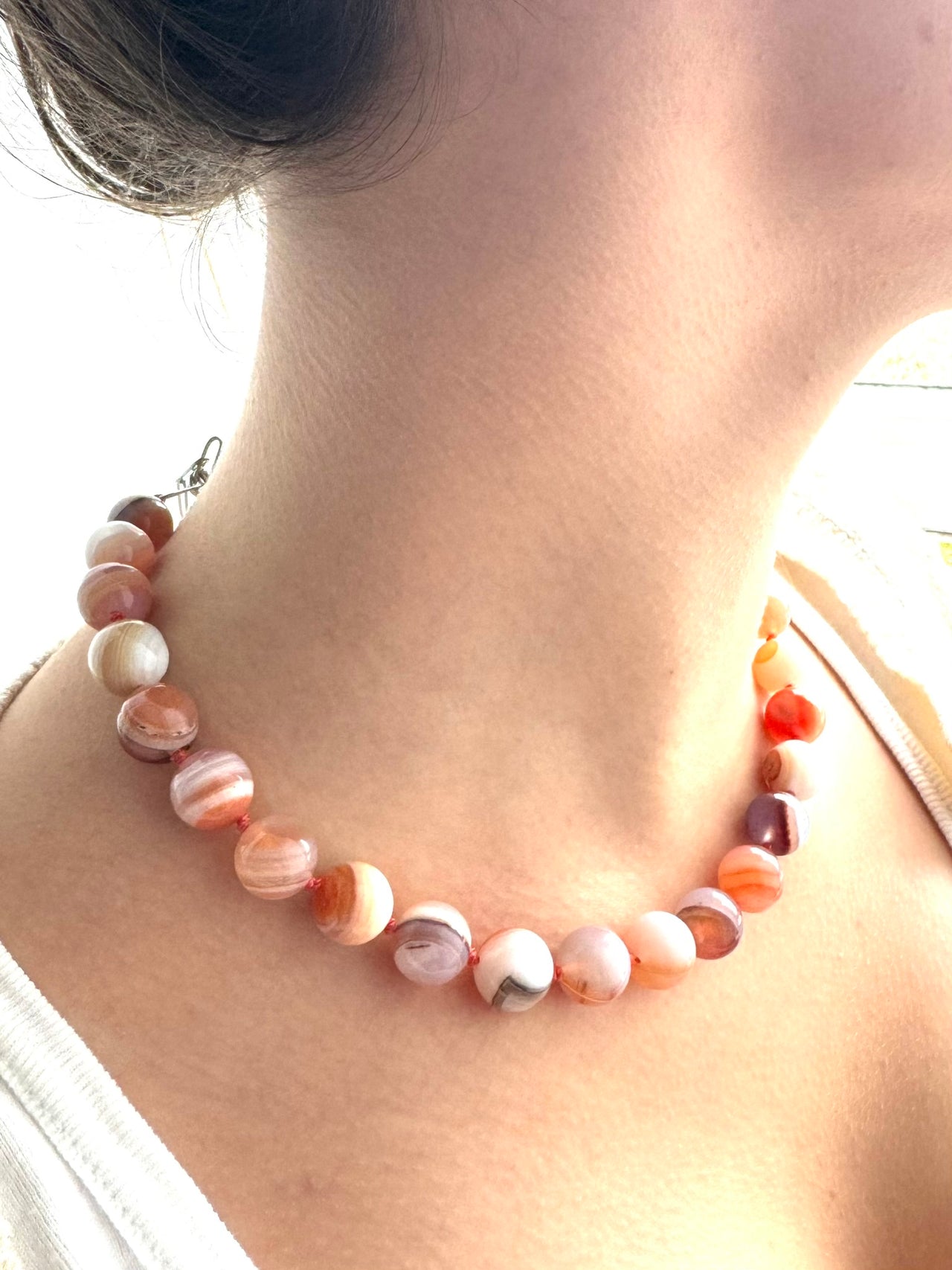 Chunky Sardonyx Beaded Necklace