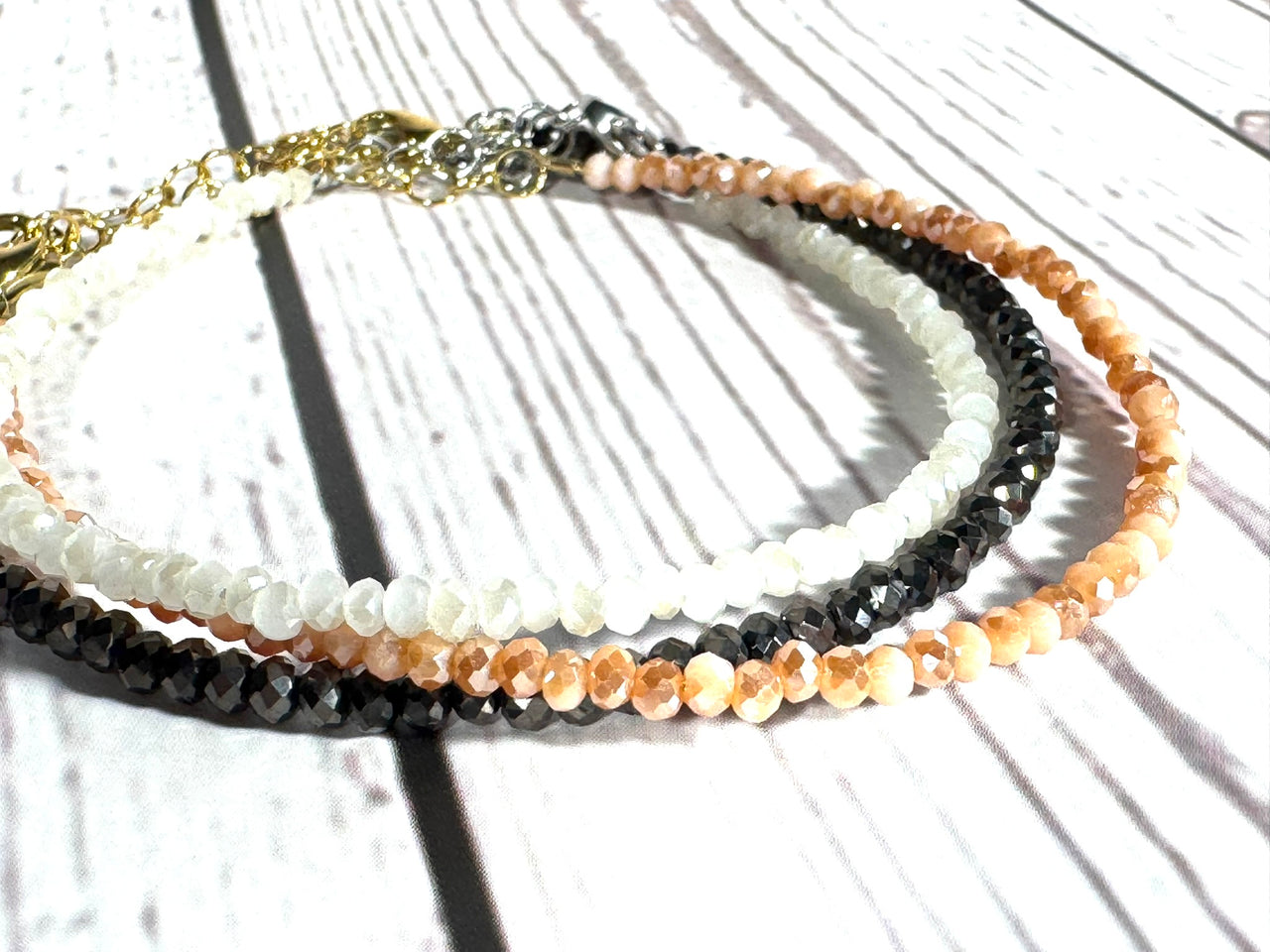 Dainty, Tiny Beaded Bracelet or Anklet - Handmade in the UK