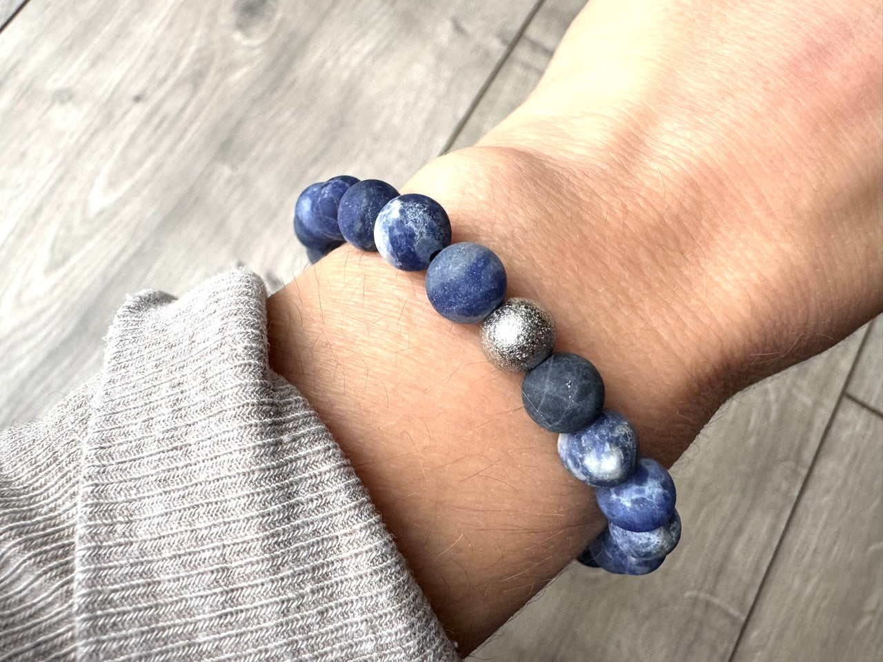Frosted Sodalite Crystal Diffuser Bracelet
