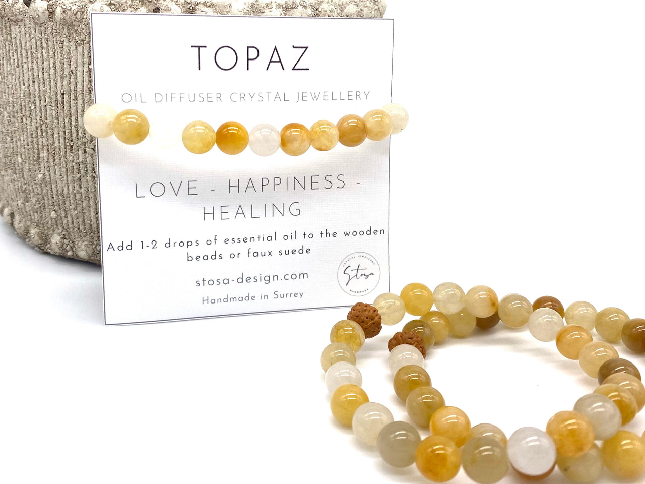 Topaz Crystal Diffuser Bracelet