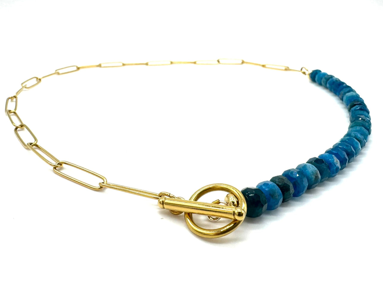 Crystal Rondelle Paperclip Necklace