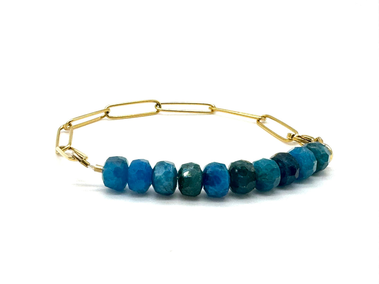 Crystal Rondelle Paperclip Bracelet
