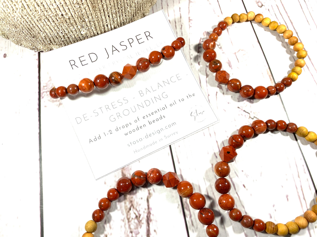 Red Jasper Crystal Diffuser Bracelet