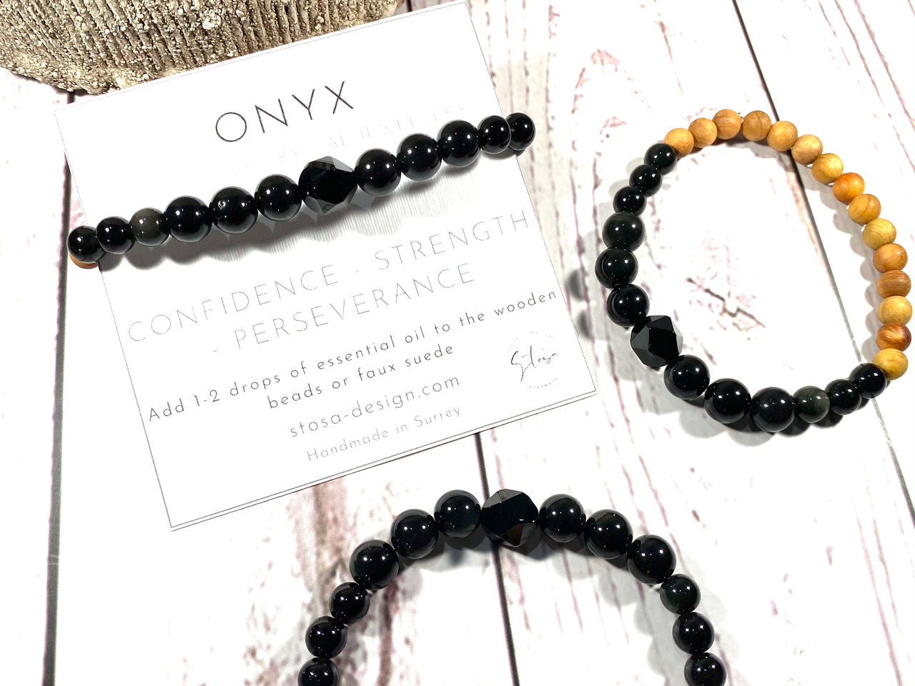 Onyx Crystal Diffuser Bracelet