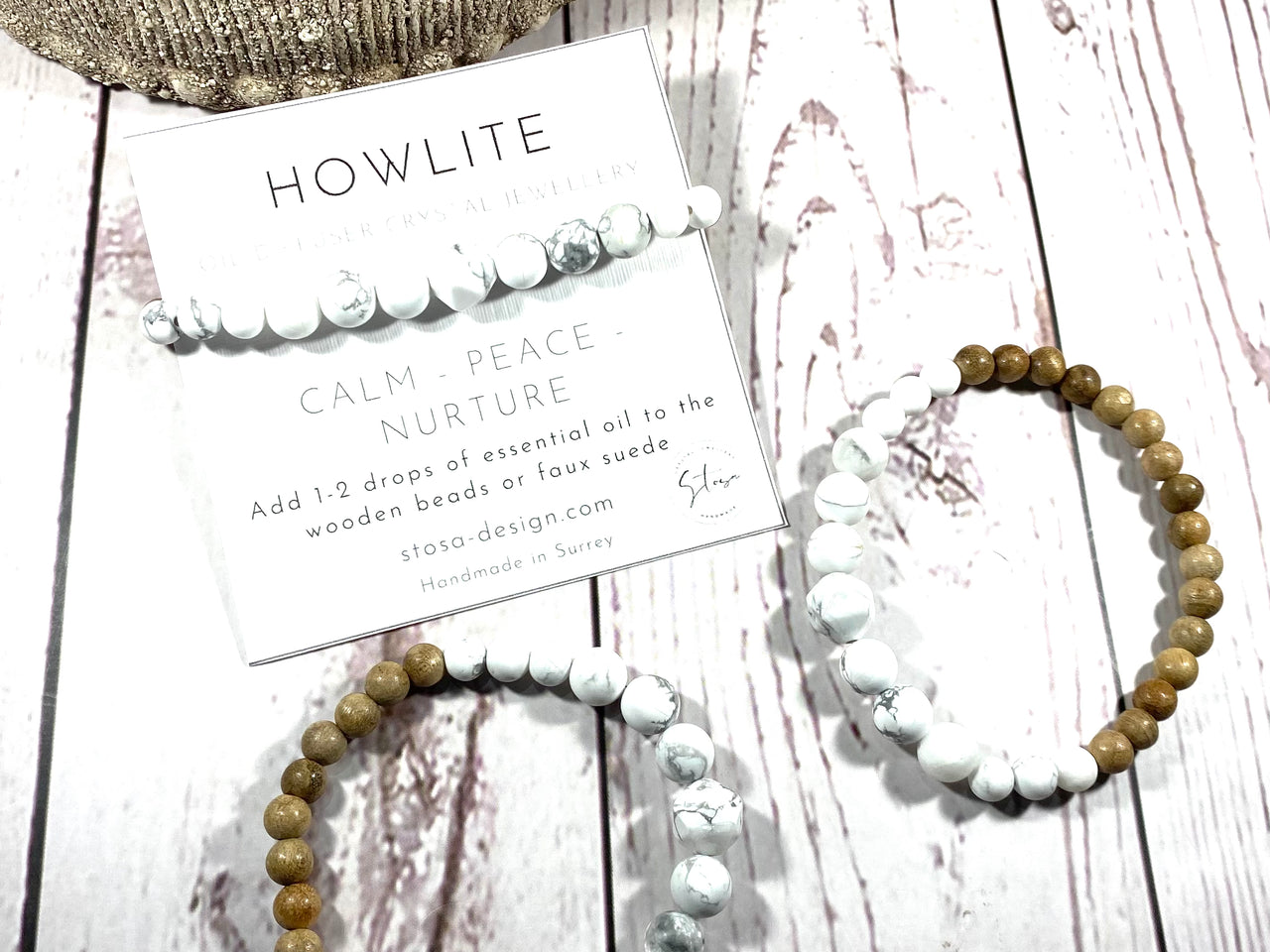 Howlite Crystal Diffuser Bracelet