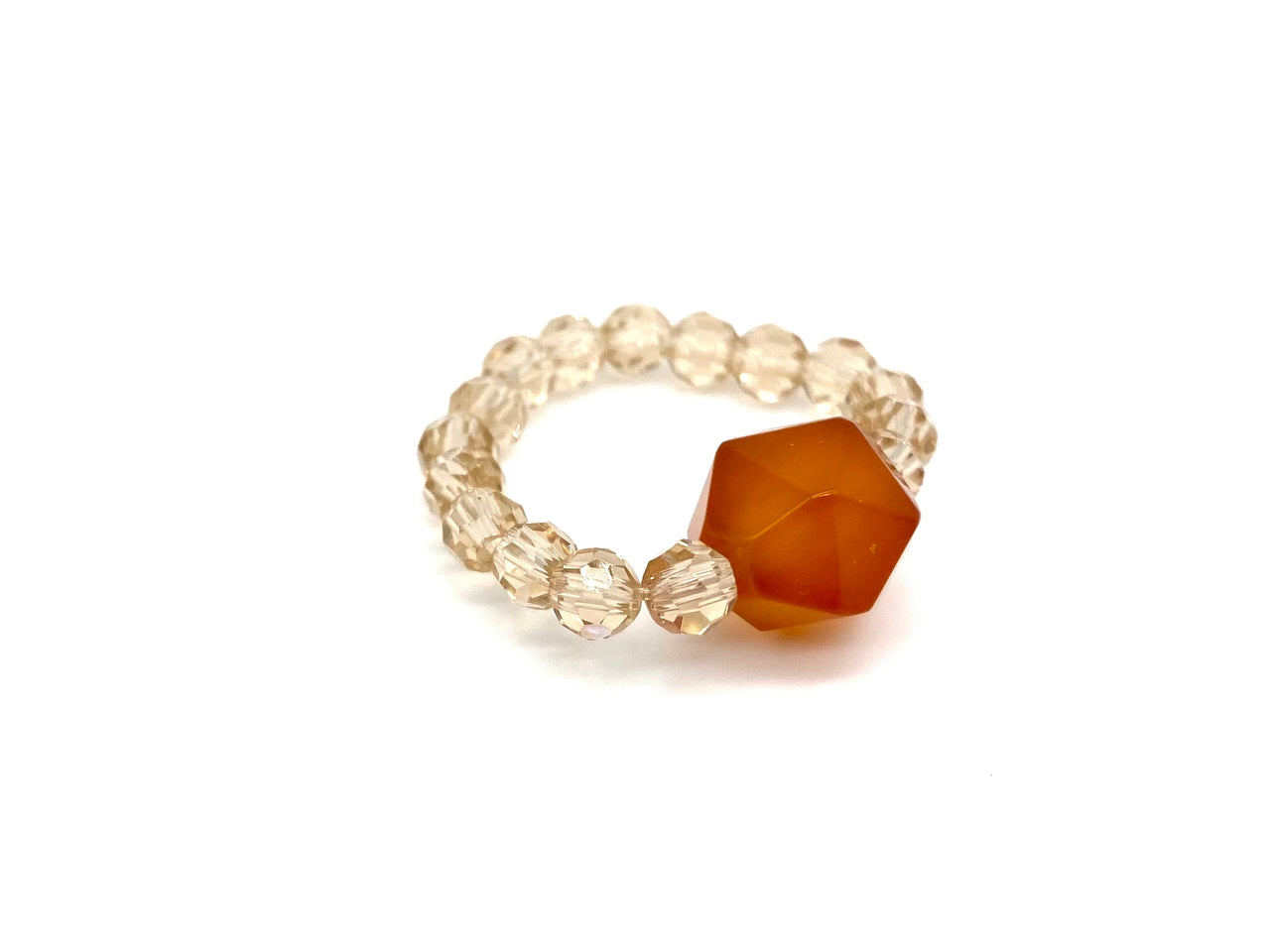 Carnelian Crystal Beaded Ring