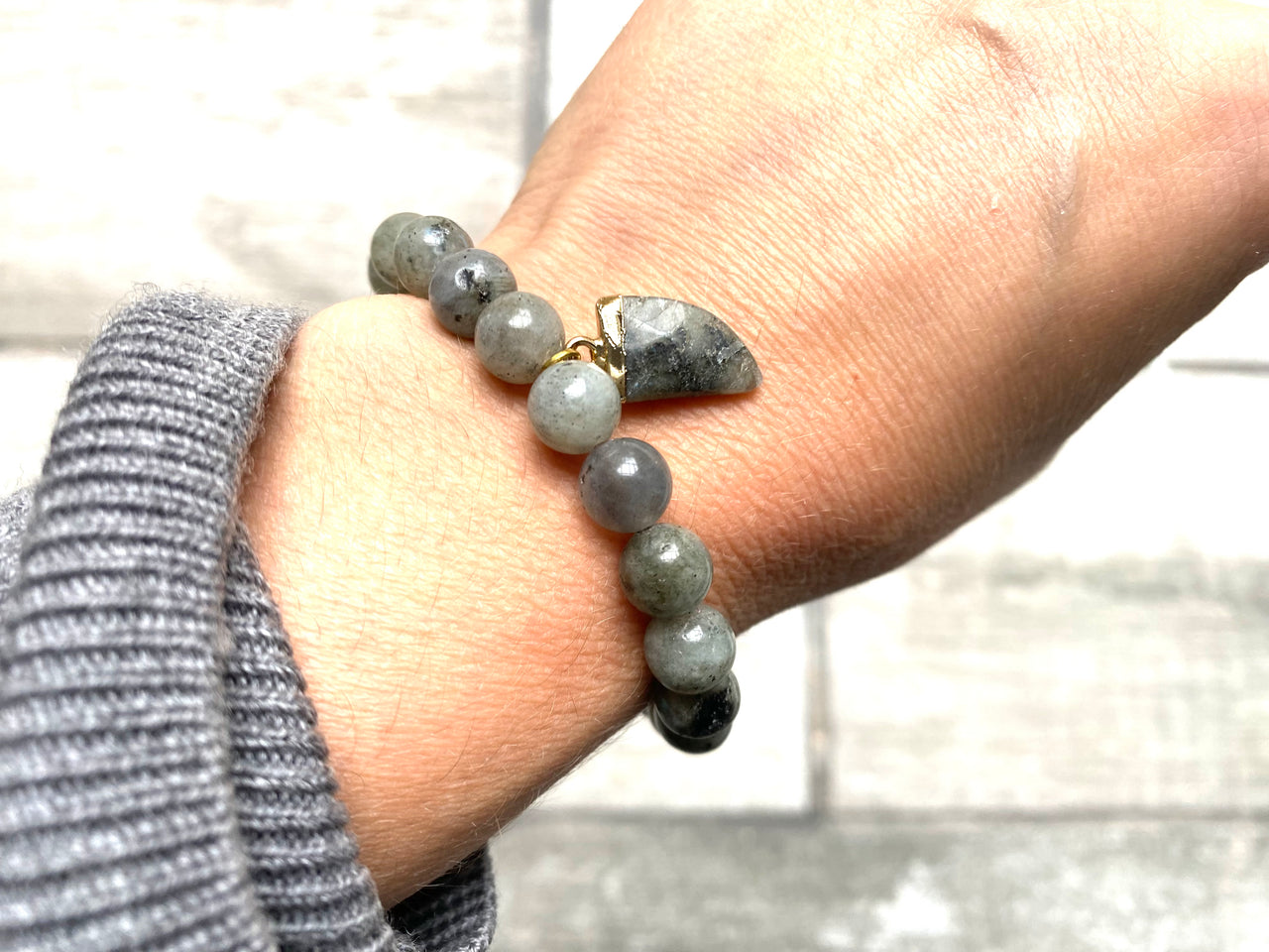 Labradorite Charm Crystal Diffuser Bracelet