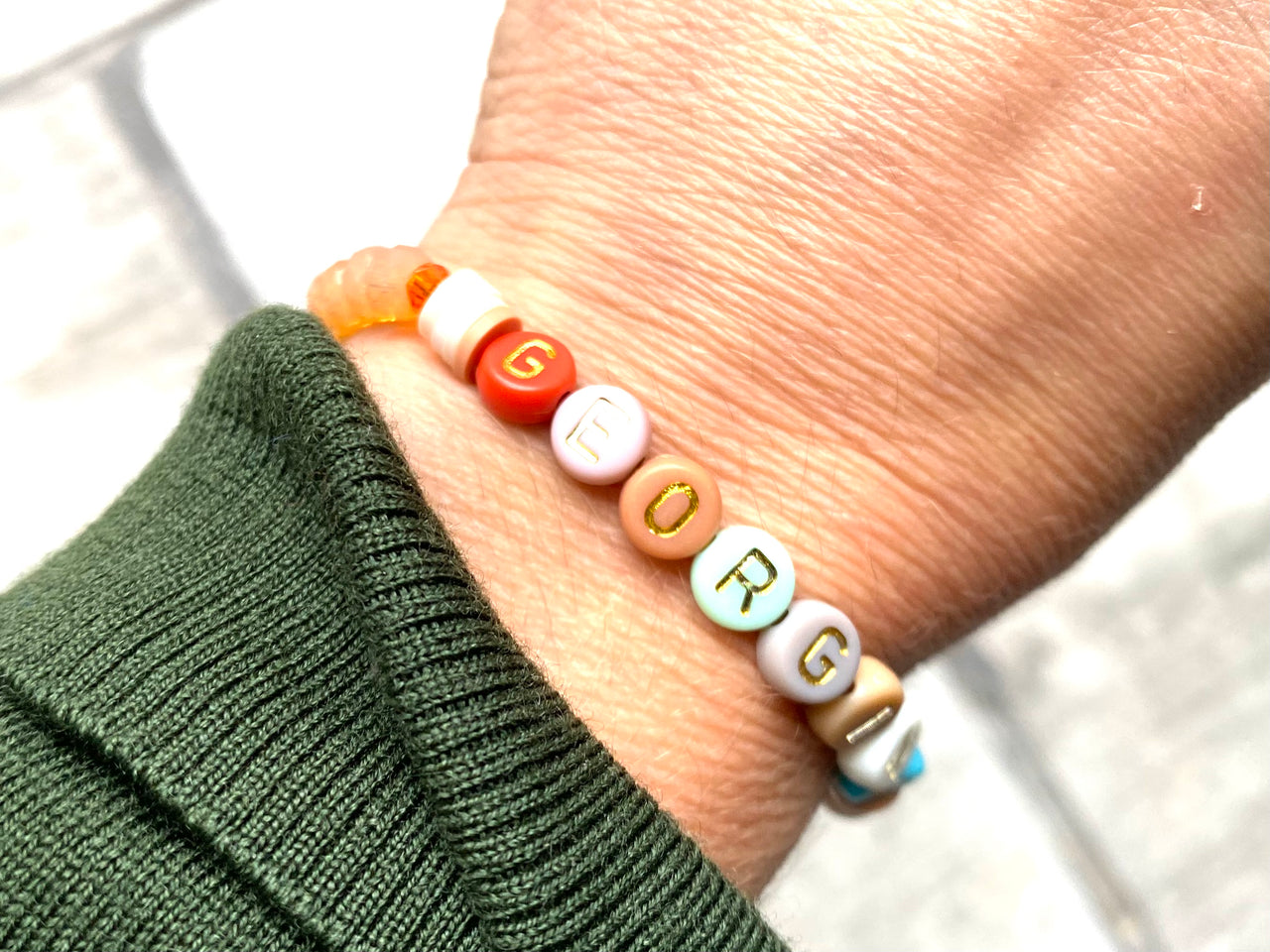 Letter Glass Bracelets