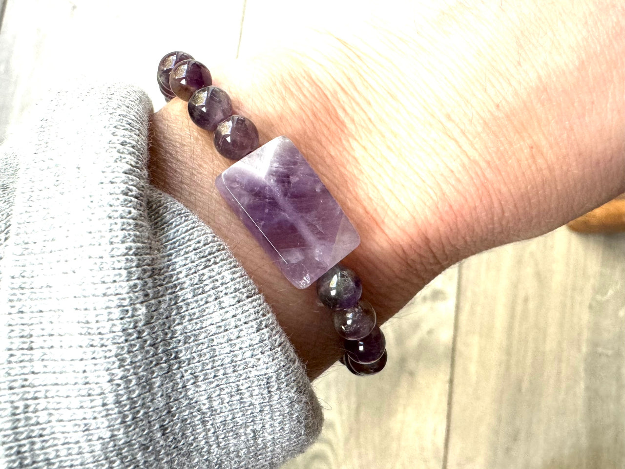 Amethyst Bracelet - Lava Stone Bracelet