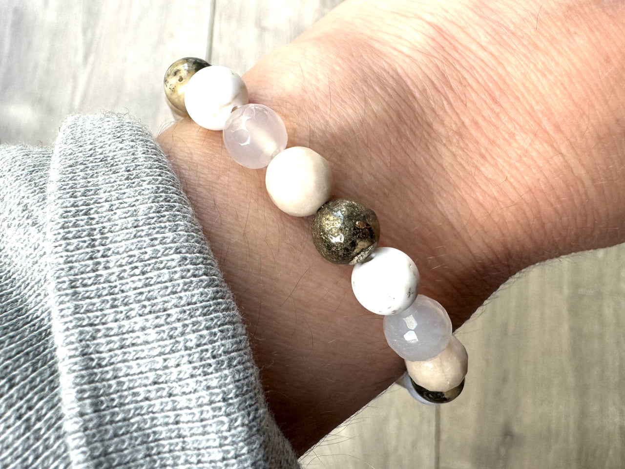 Pyrite and Magnesite Diffuser Bracelet