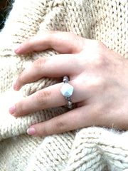 Howlite Crystal Stretchy Ring