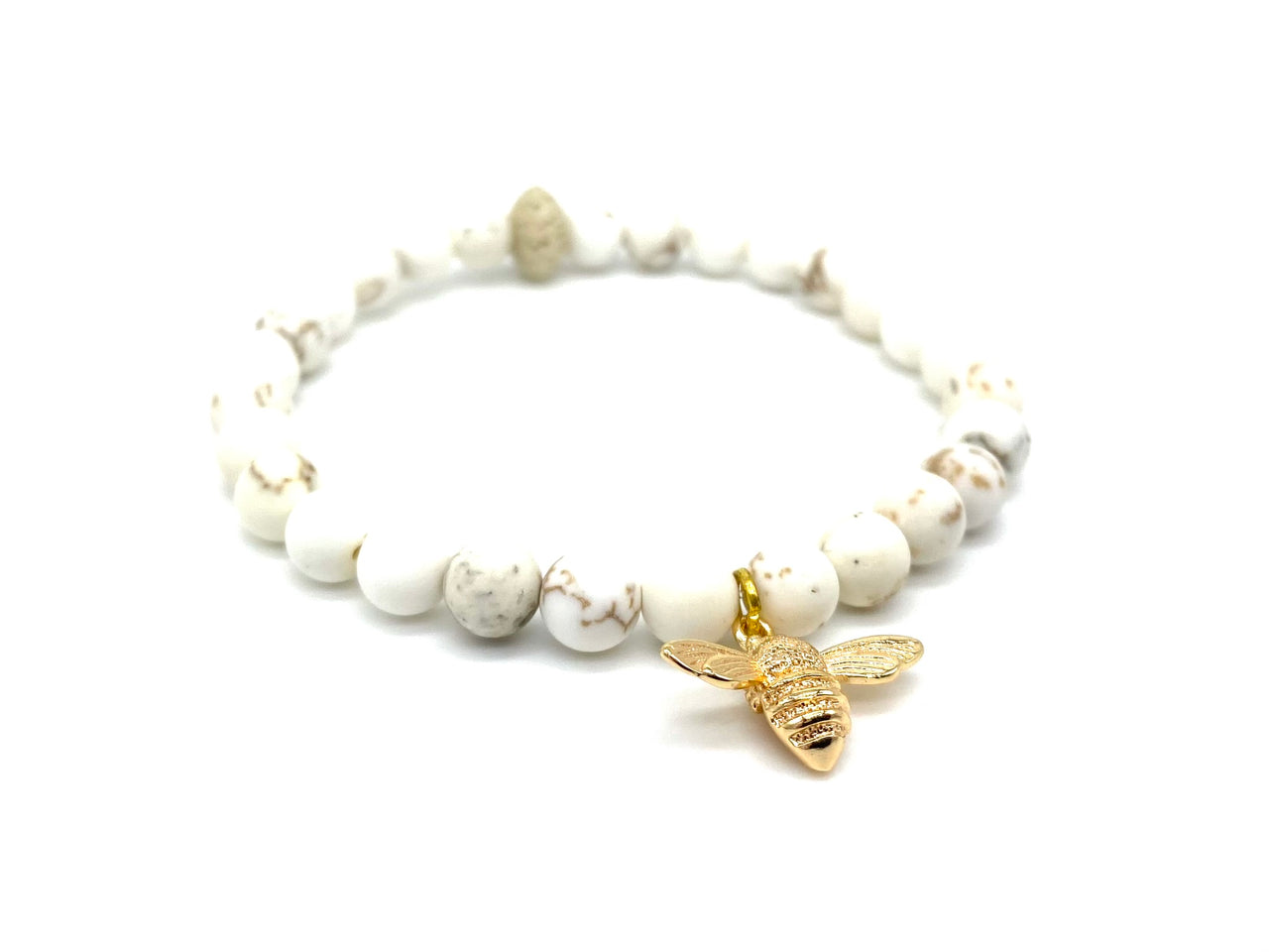 Magnesite Crystal Bee Charm Bracelet