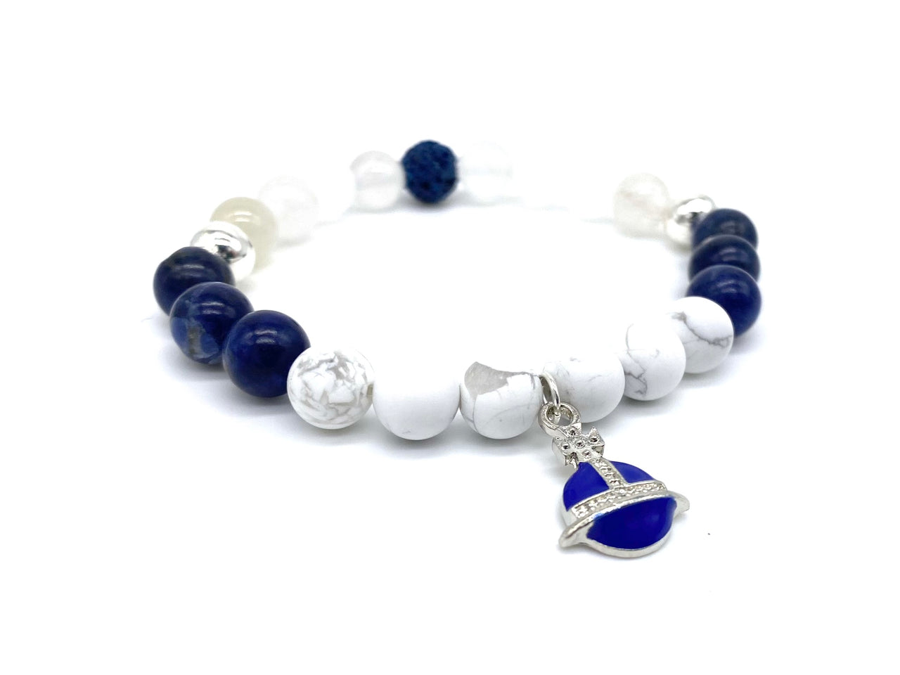 Vivienne Sodalite and Howlite Crystal Diffuser Bracelet