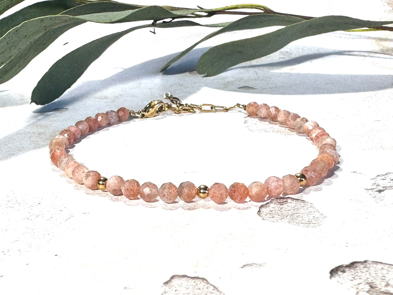 Sunstone Dainty Gemstone Bracelet