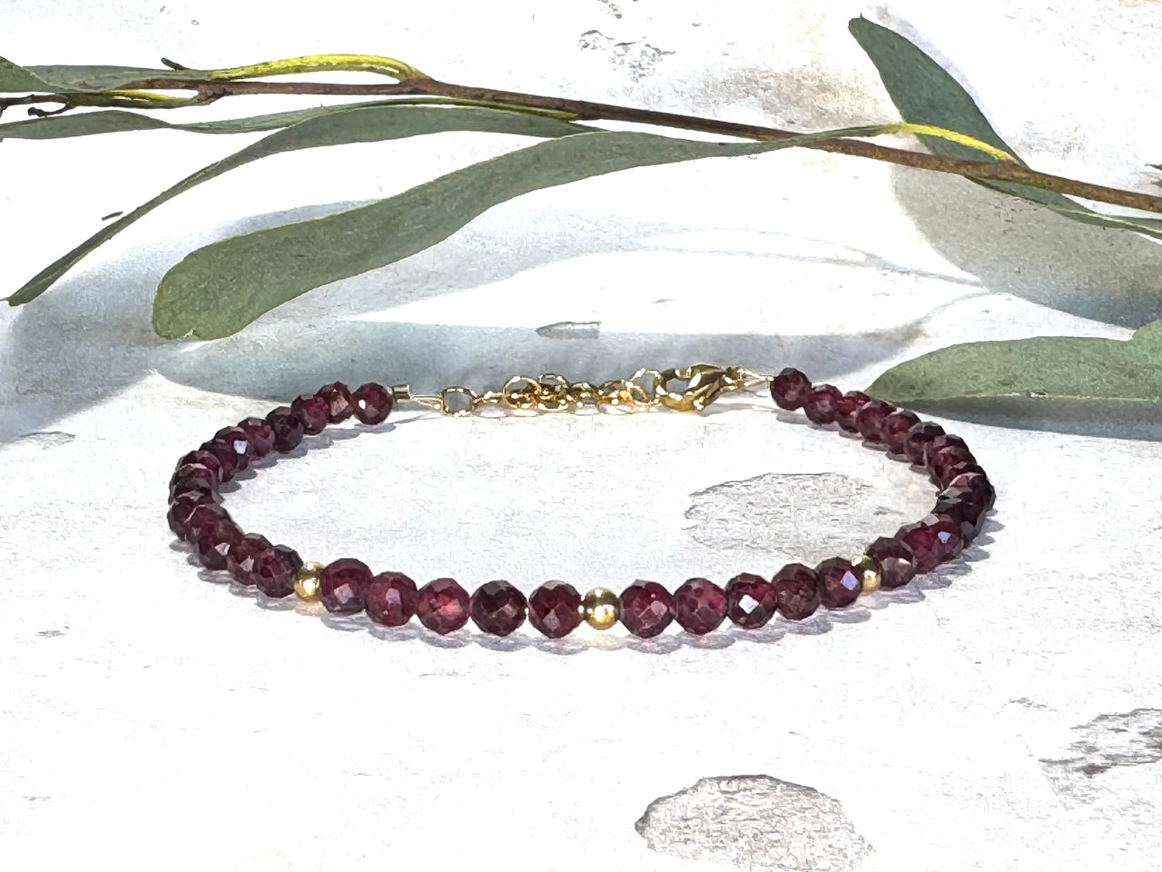 Garnet Dainty Gemstone Bracelet