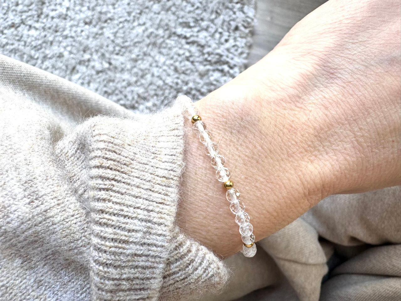 Clear Quartz Dainty Gemstone Bracelet