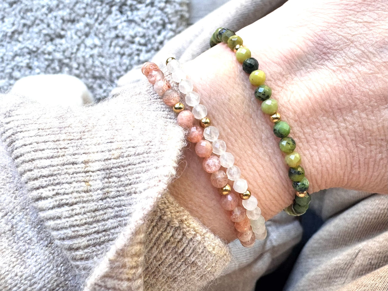 Sunstone Dainty Gemstone Bracelet