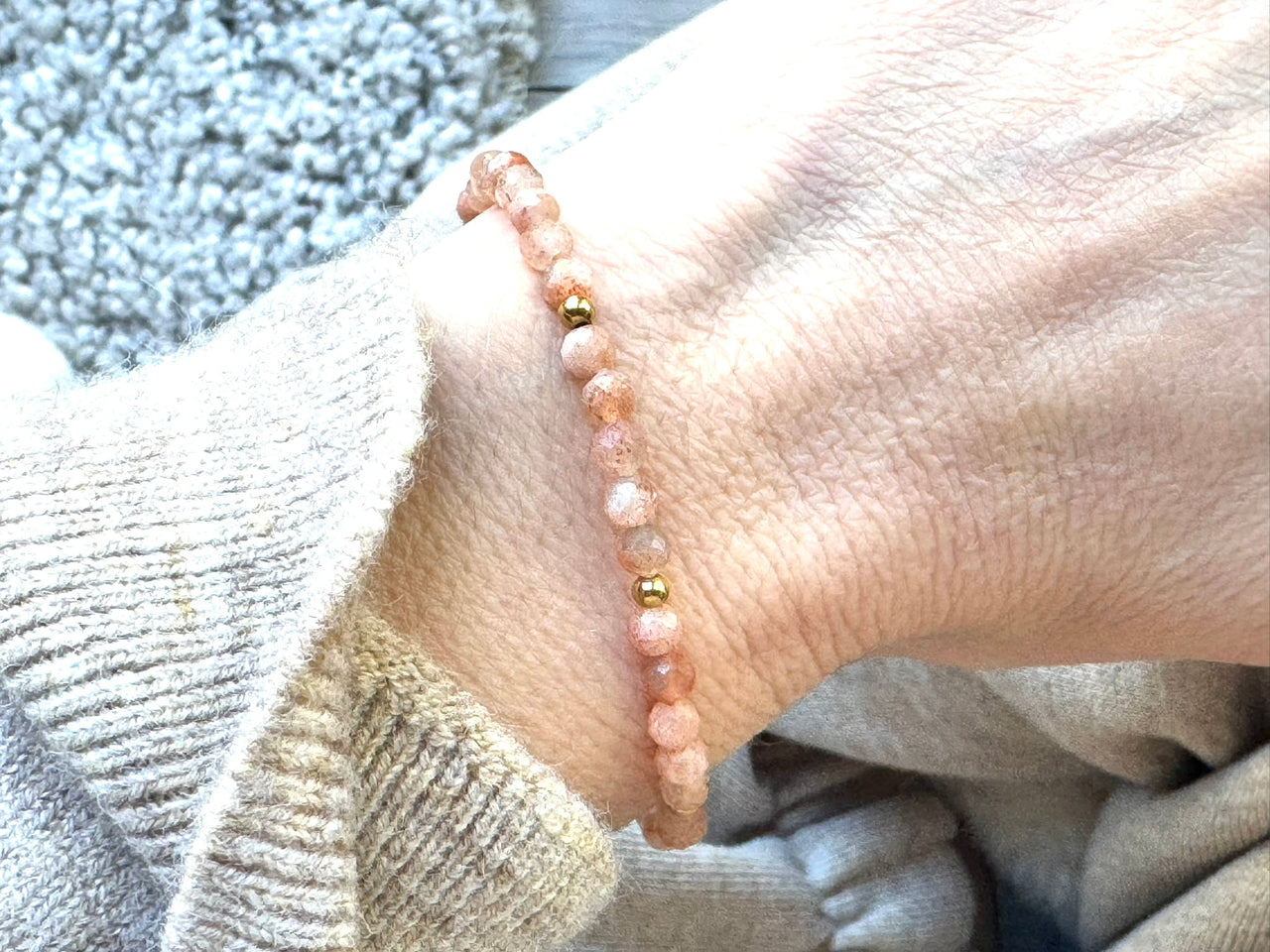 Sunstone Dainty Gemstone Bracelet