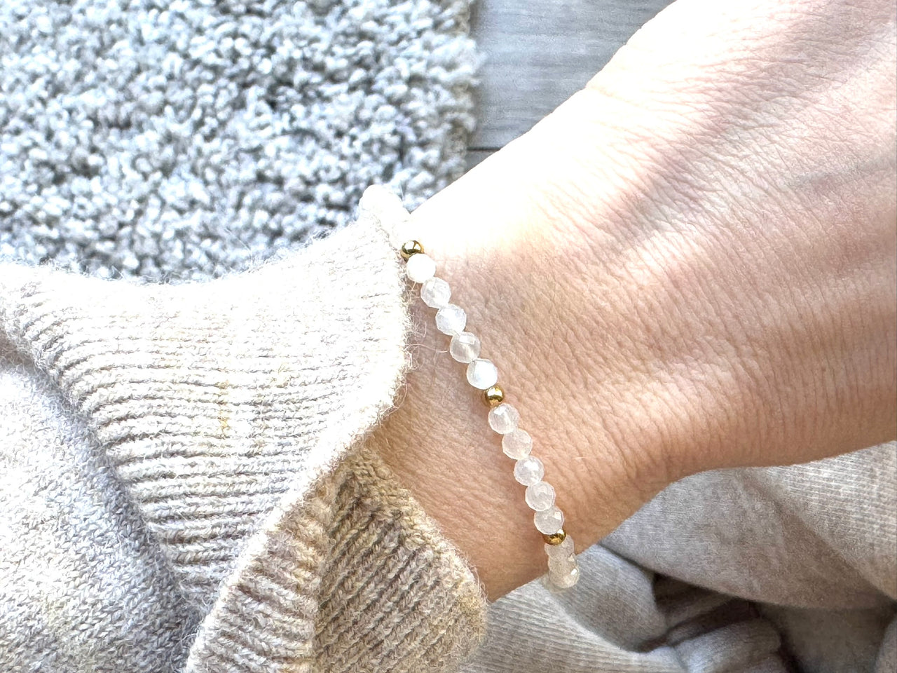 Moonstone Dainty Gemstone Bracelet