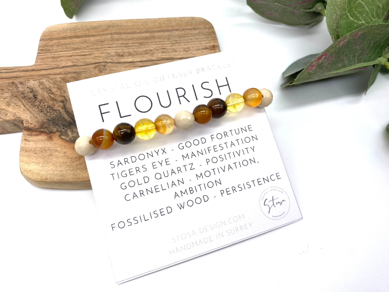 Flourish Crystal Beaded Bracelet - Aromatherapy Bracelet