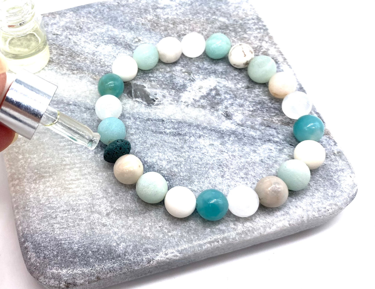 Calming Crystal Beaded Bracelet - Aromatherapy Bracelet