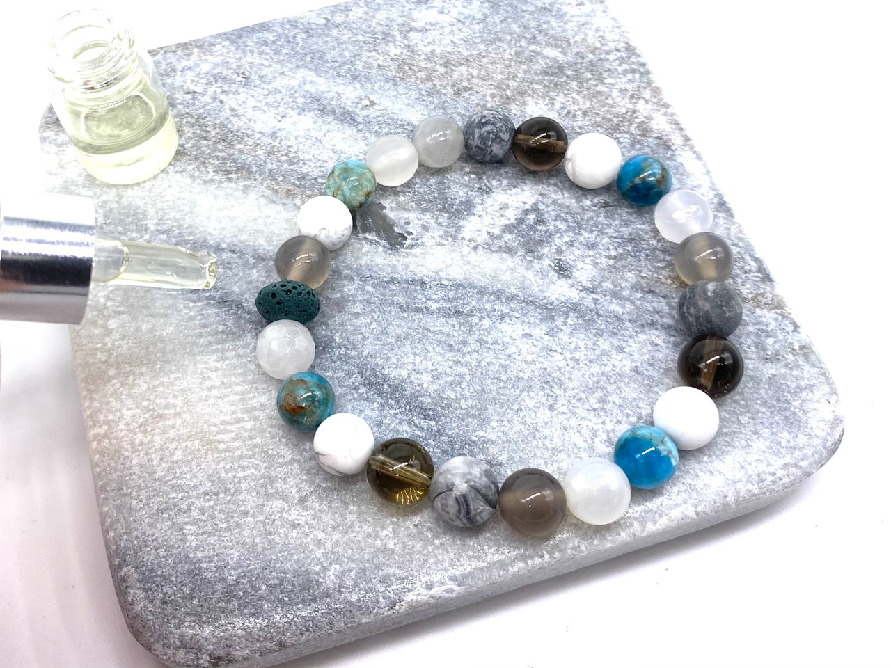 Balancing Crystal Beaded Bracelet - Aromatherapy Bracelet