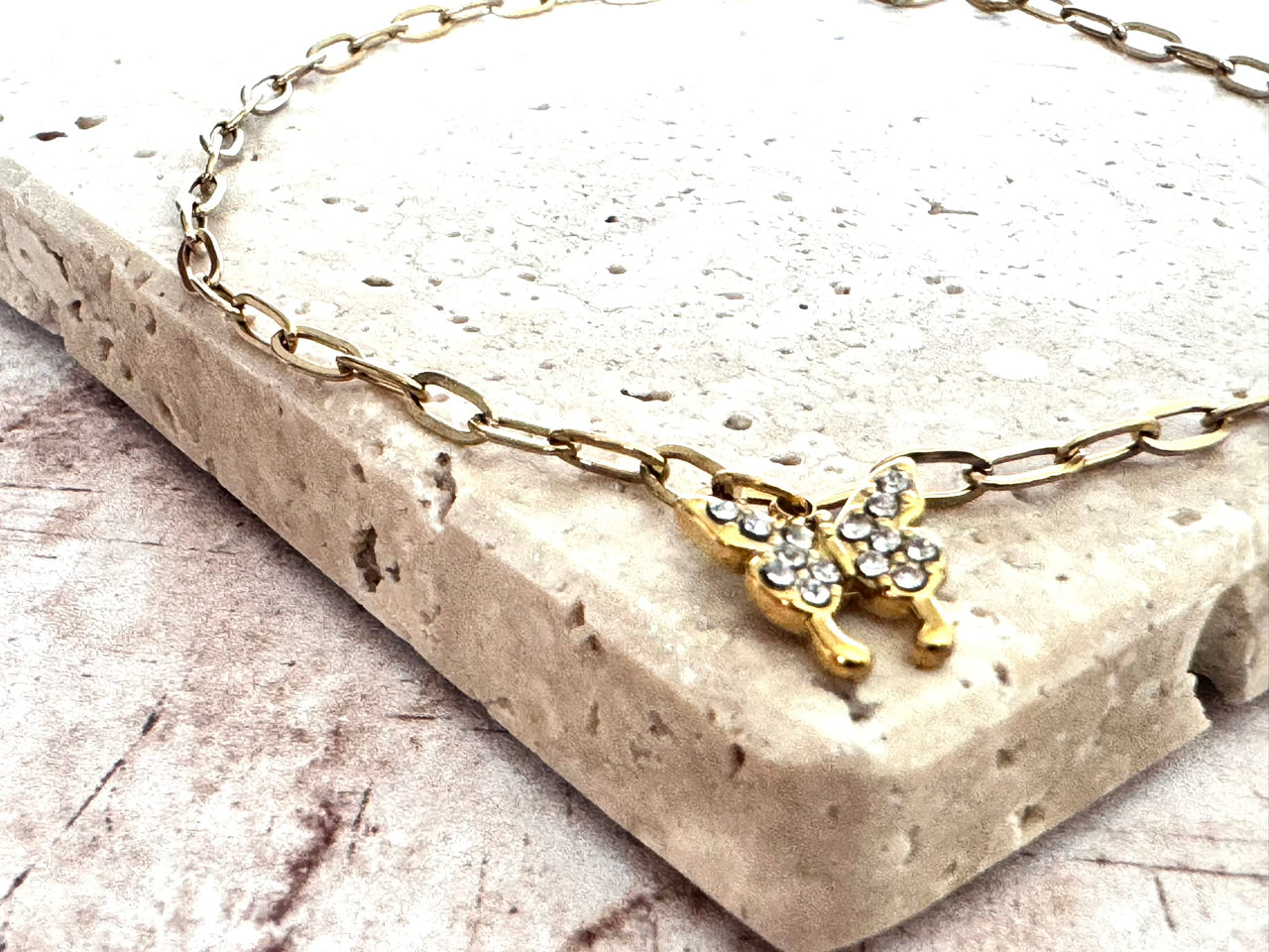 Gold Dainty Anklet with Anti Tarnish Stainless Steel