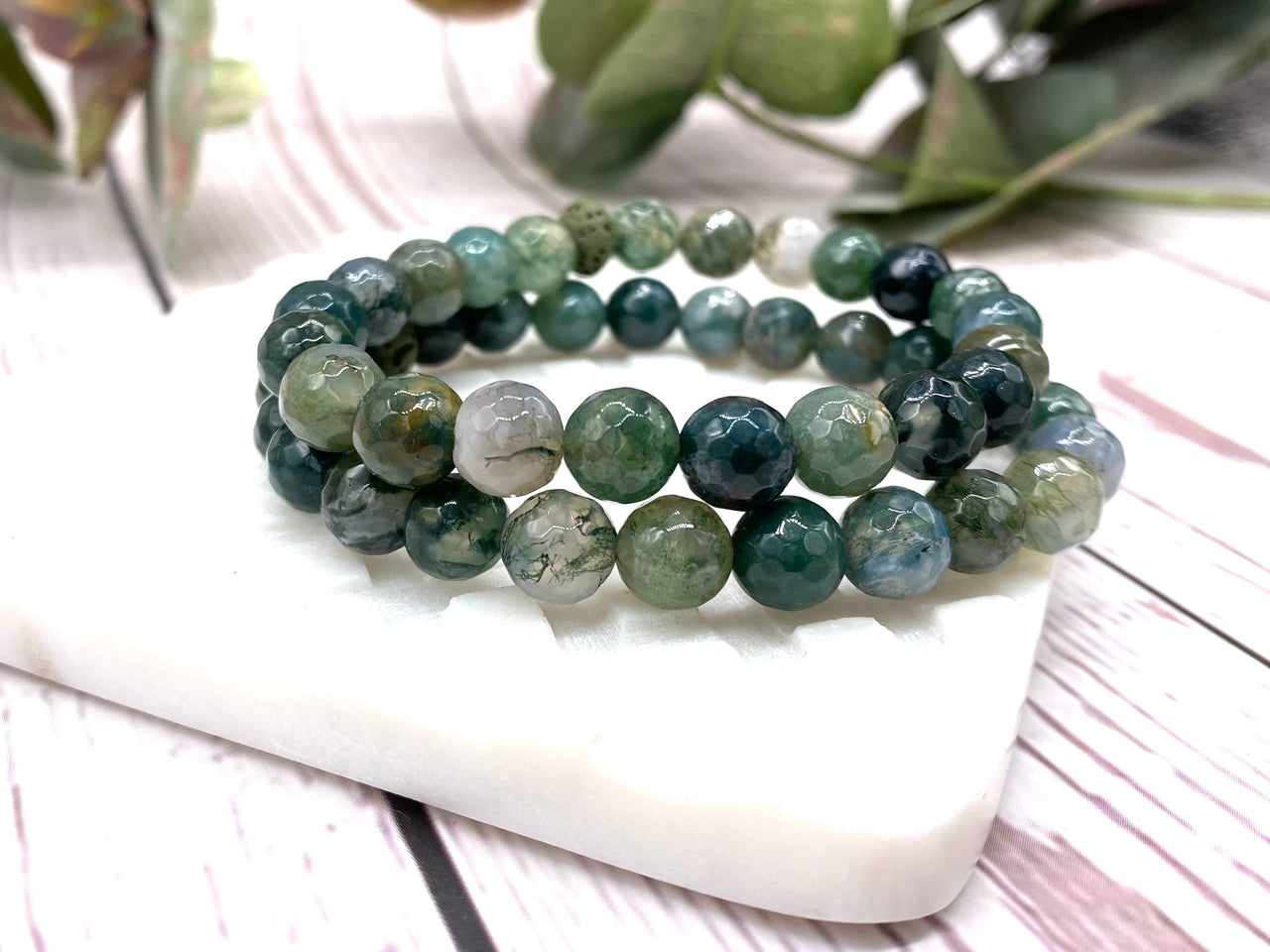 Moss Agate Diffuser Bracelet