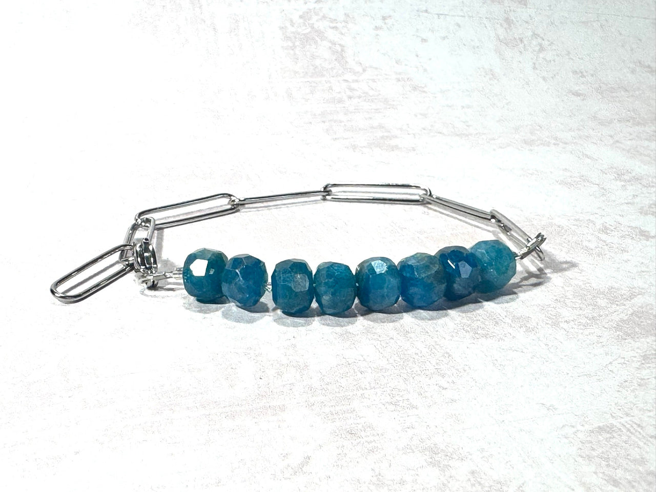 Apatite and Paperclip Bracelet