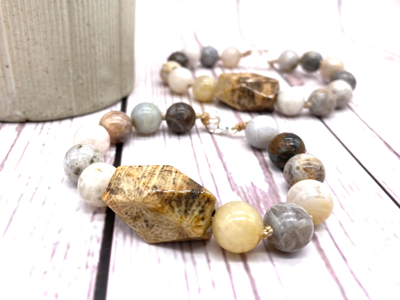 Fossil Coral Gemstone Bracelet