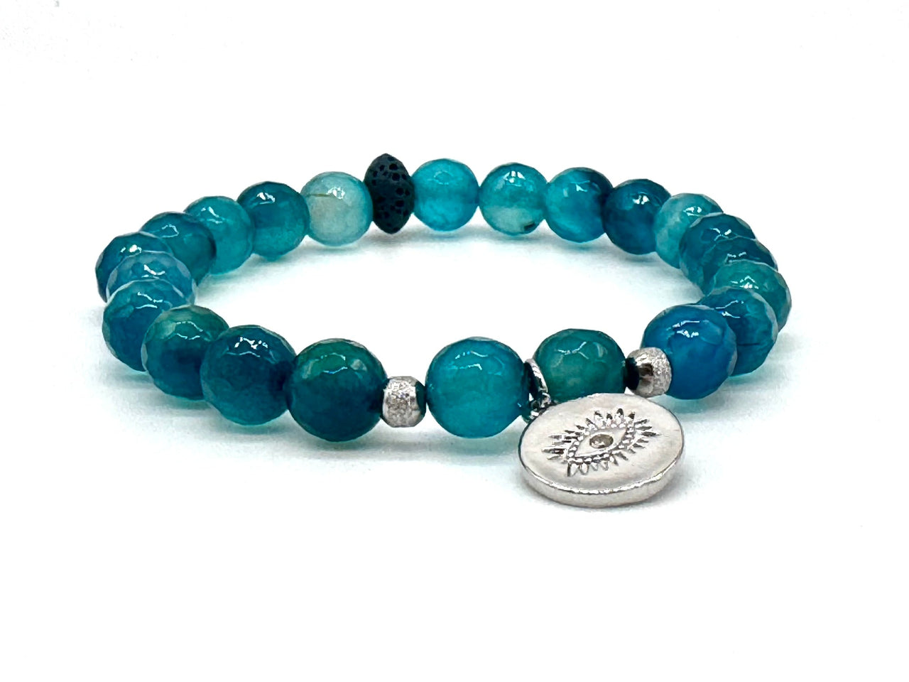 Evil Eye Teal Agate Bracelet