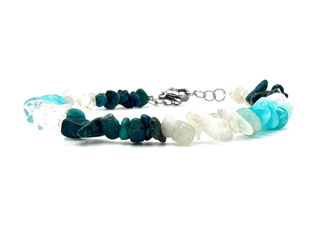Dainty Malachite, Moonstone and Amazonite Bracelet