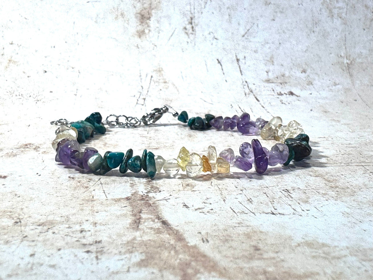 Citrine and Amethyst Nugget Bracelet