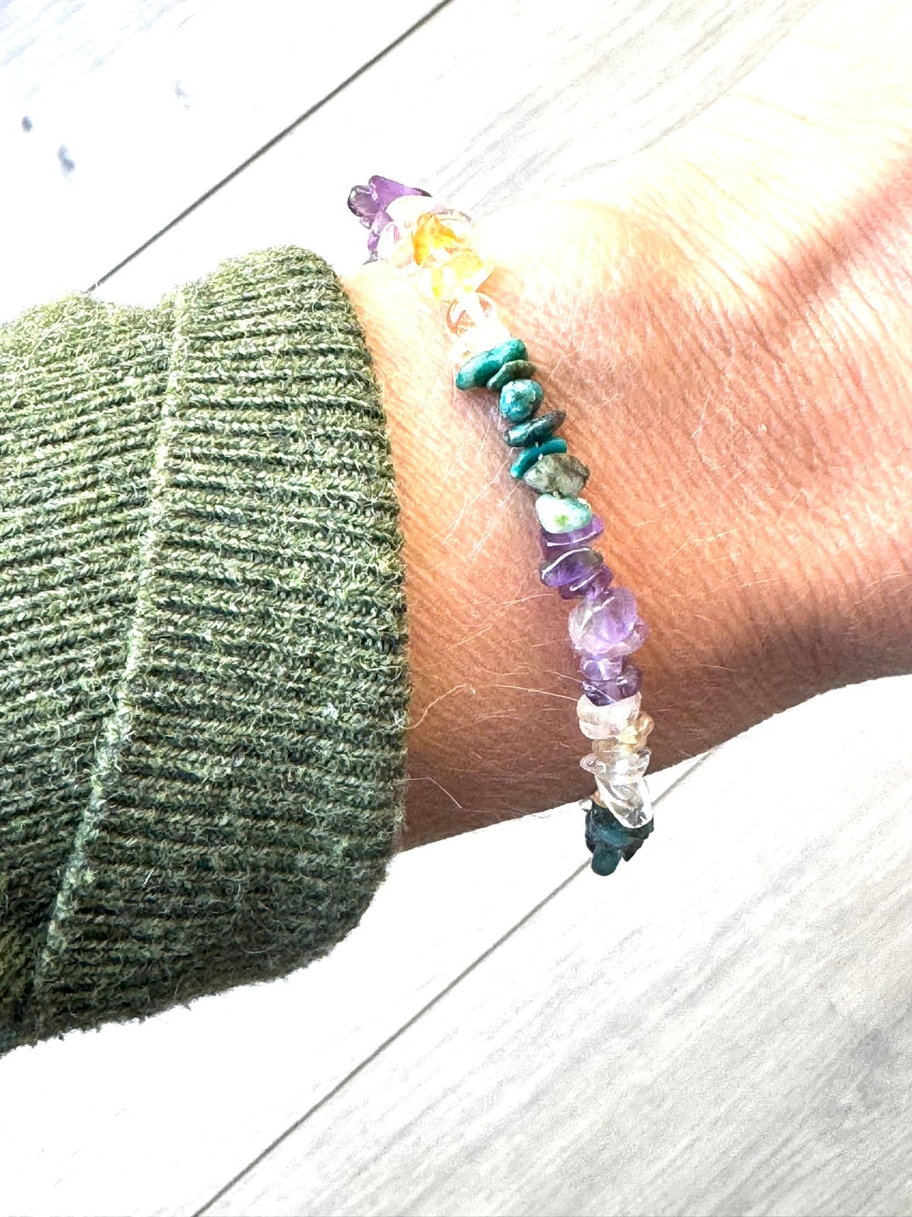 Citrine and Amethyst Nugget Bracelet