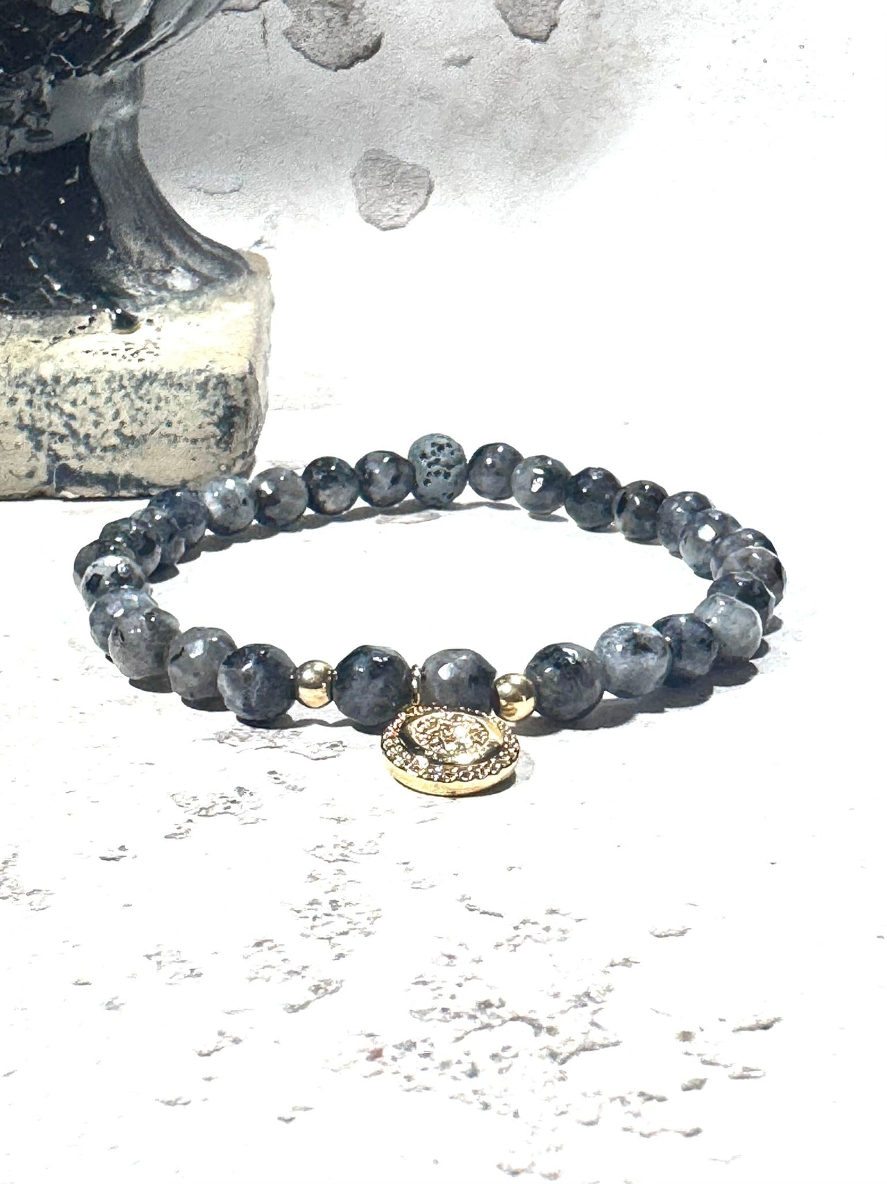 Anthracite Gold Charm Bracelet