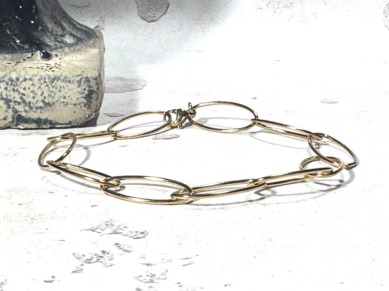 Golden Oval Charm Bracelet
