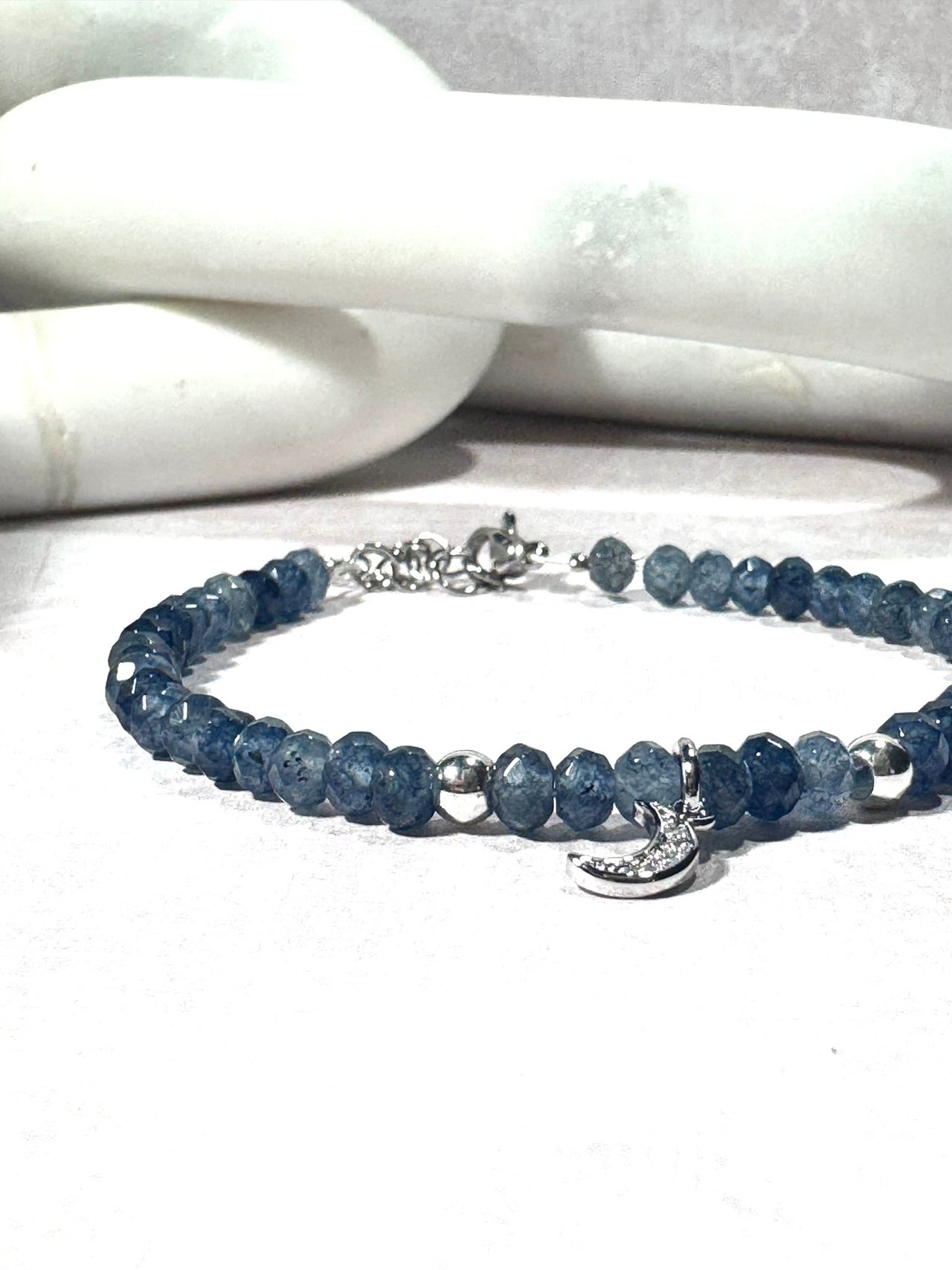 Silver Moon Charm Dainty Bracelet