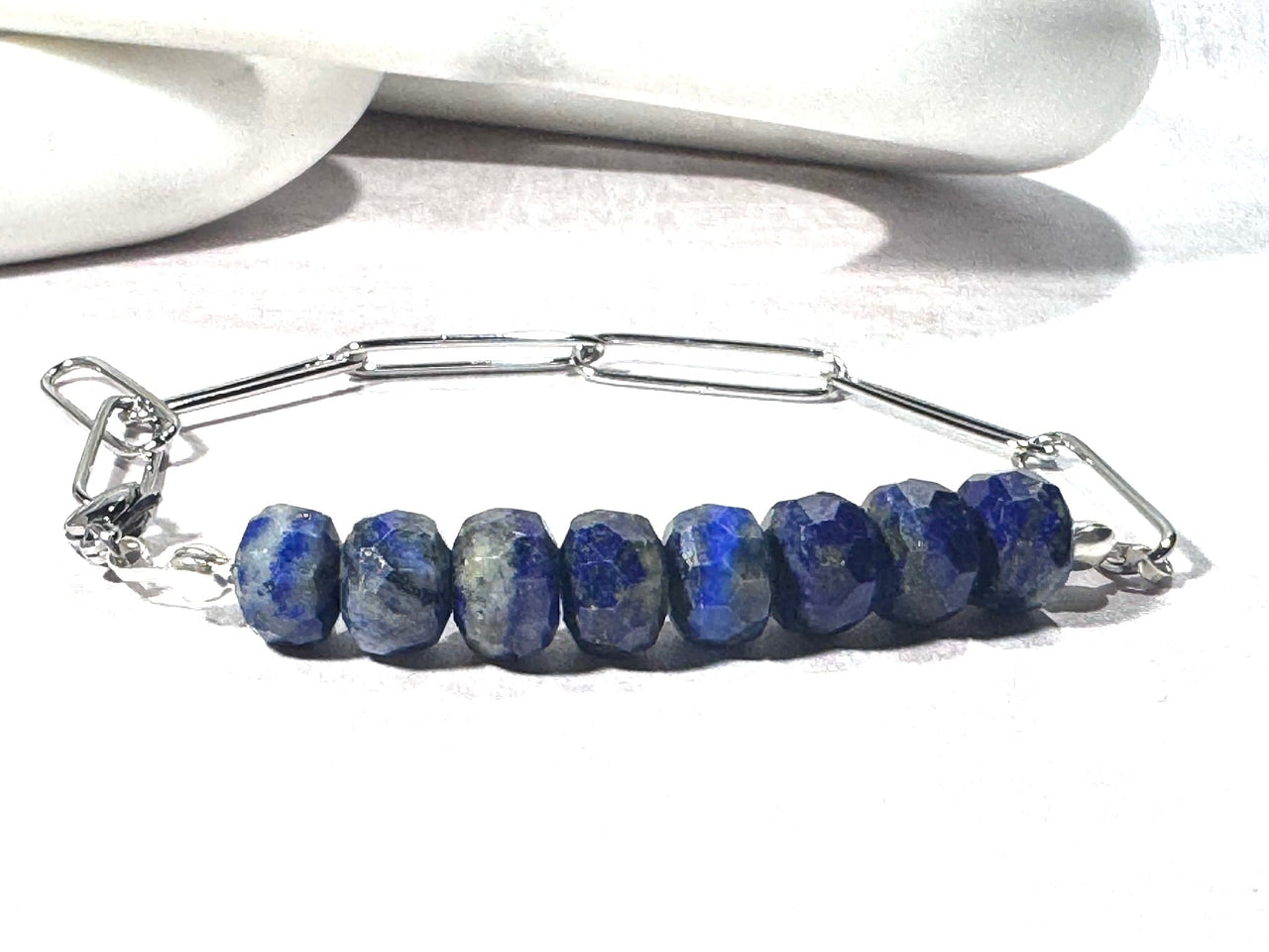 Lapis Lazuli Paperclip Bracelet